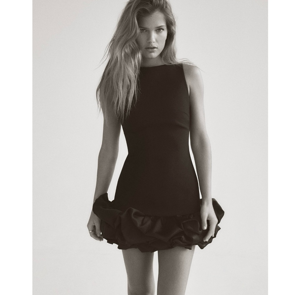 Zara Black Ruffled Jumpsuit